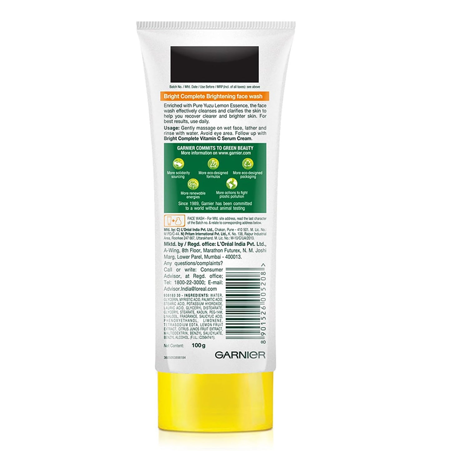 Garnier vitamin c face wash