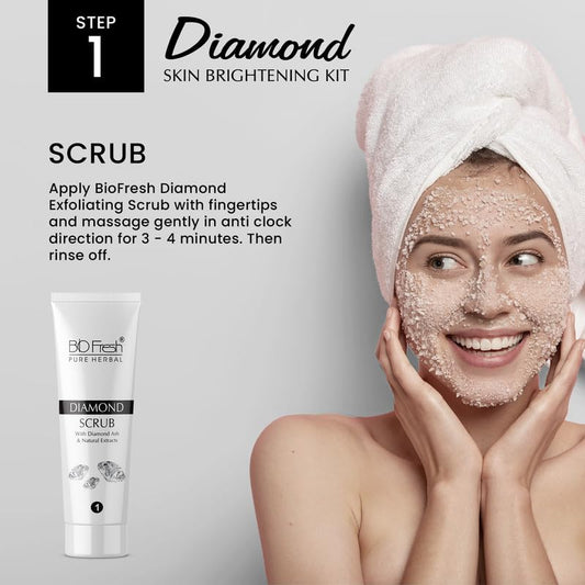 BIOFRESH HERBALS Diamond 5-Steps Facial Skin Care Kit Deep Cleansing Cleanup Kit for Skin Brightening Hydra Facial Kit Suitable for All Skin Types