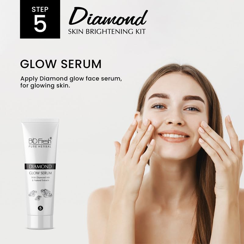 BIOFRESH HERBALS Diamond 5-Steps Facial Skin Care Kit Deep Cleansing Cleanup Kit for Skin Brightening Hydra Facial Kit Suitable for All Skin Types