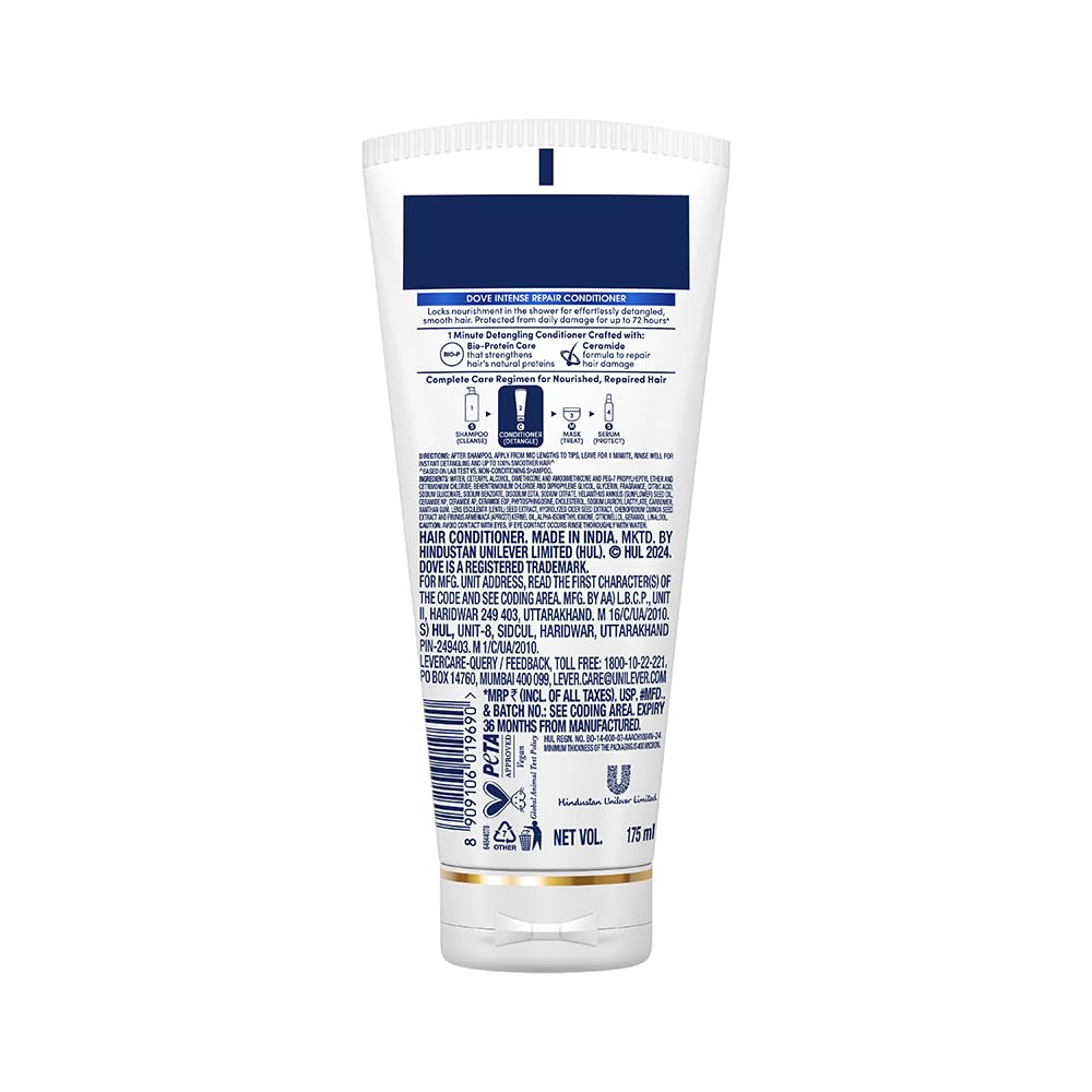 Dove Intense Repair Conditioner 200 ml|| With Keratin Actives to Smoothen Dry and Frizzy Hair - Deep Conditions Damaged Hair for Men & Women