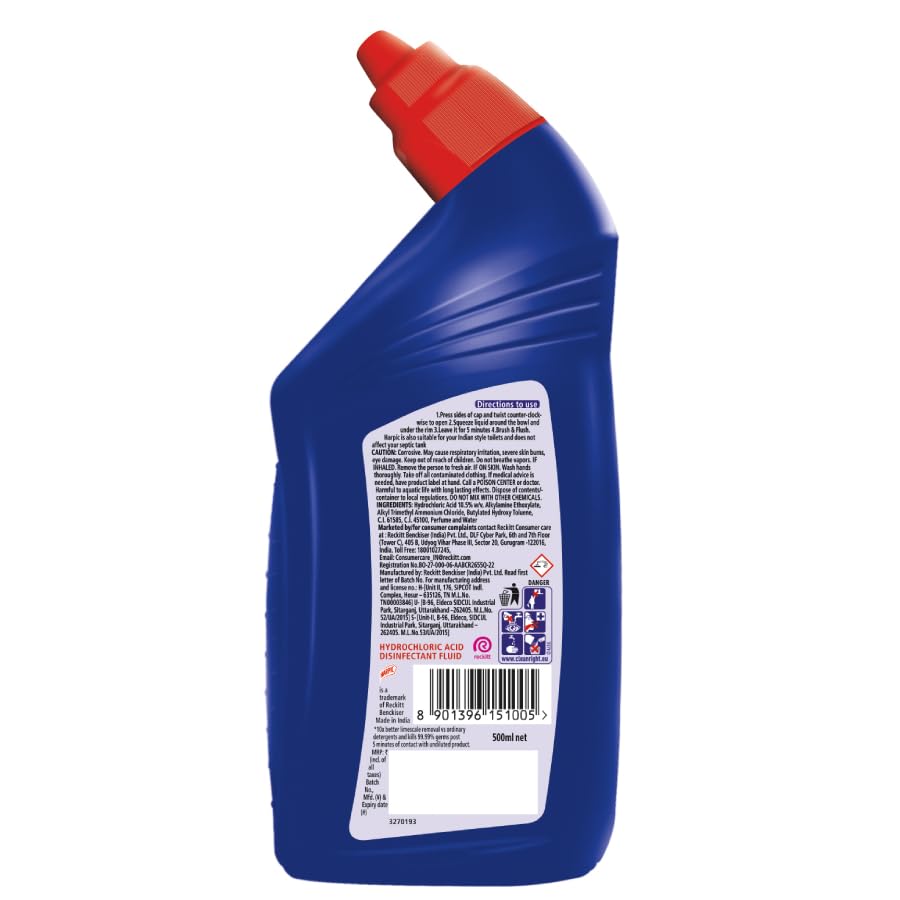 Harpic Disinfectant Toilet Cleaner Liquid, Original - 500 ml | India's # 1 Toilet Cleaner