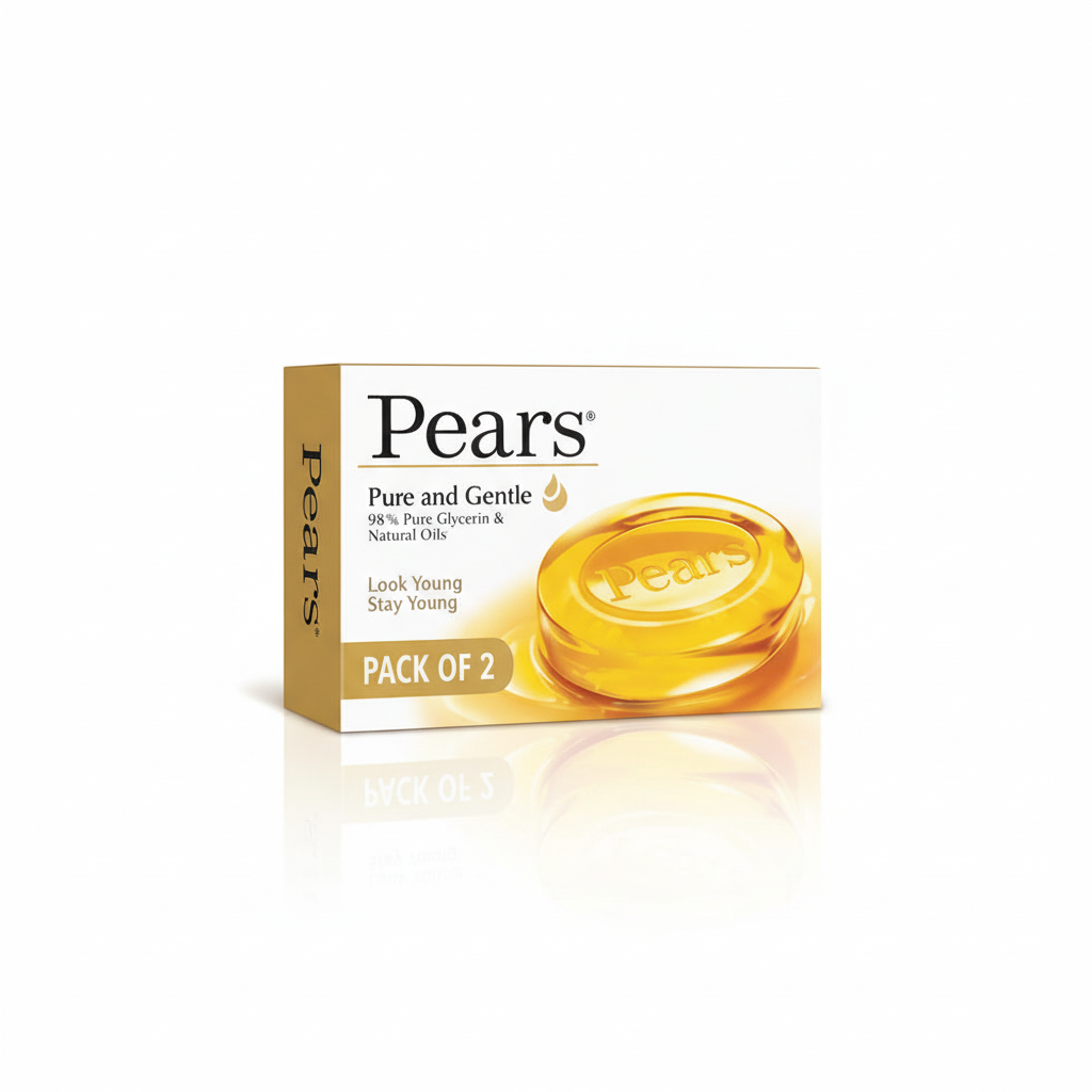 Pears Pure & Gentle with Glycerin & Natural Oils Bathing Bar, 100g (Pack of 2)