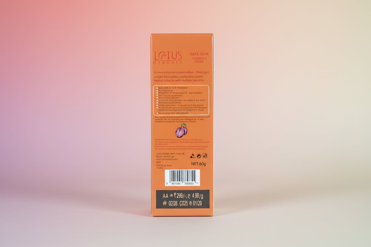 Lotus Safe Sun Sun Block Cream Suncream 50PA++ UVB 60g