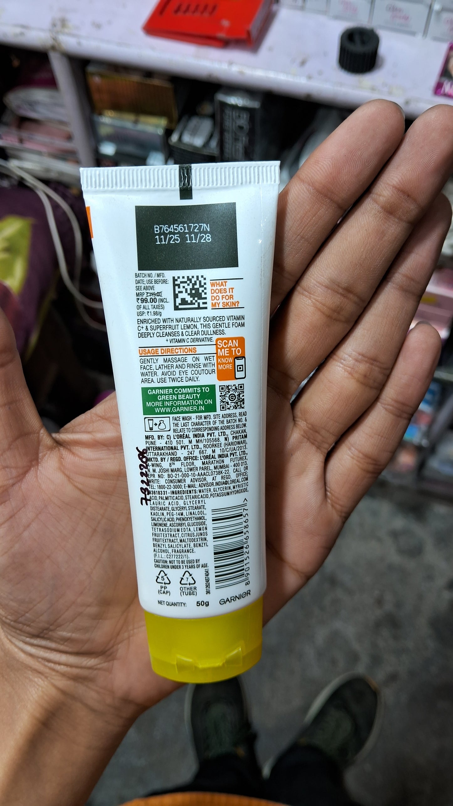 Garnier Vitamin C Facewash 50g