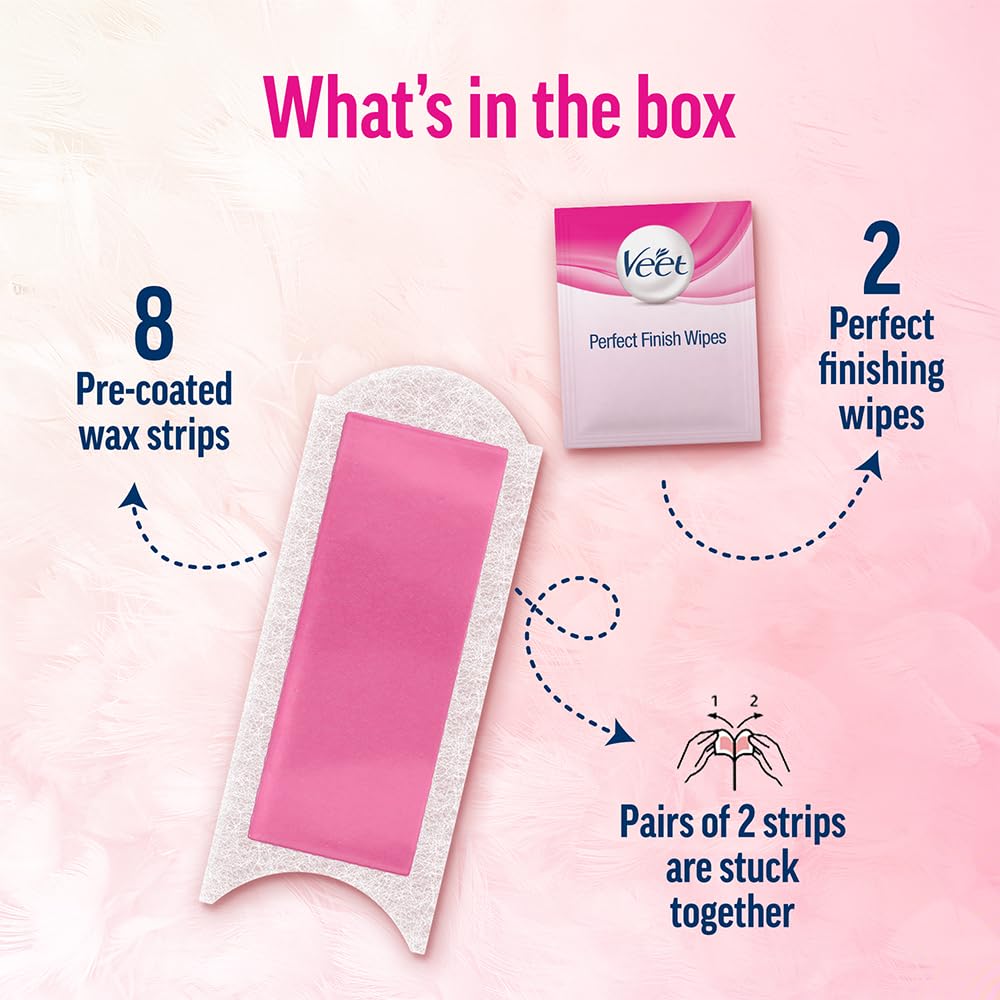 Veet Half Body Waxing Kit for Normal Skin - 8 Strips