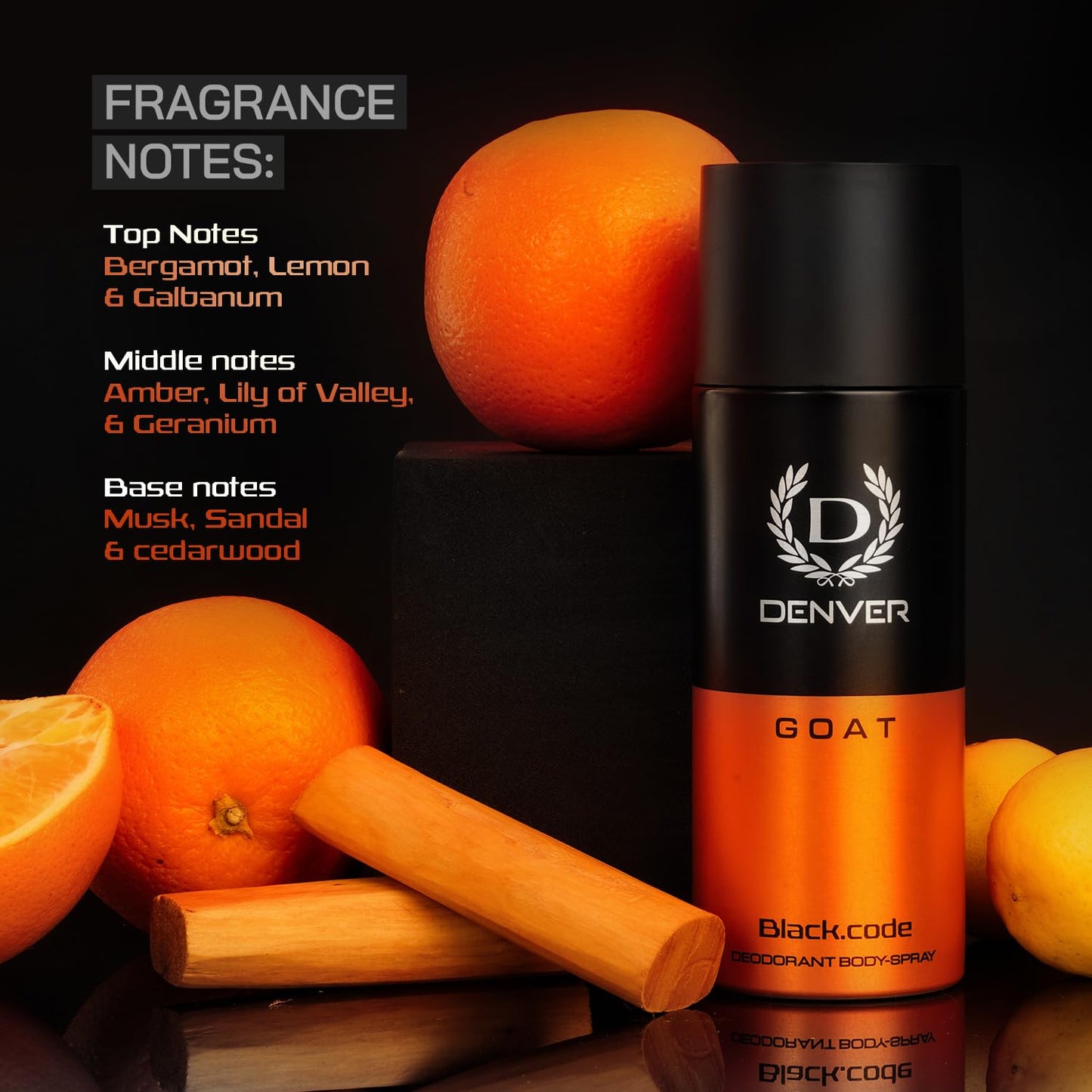 DENVER G O A T Black Code Deo -150ML Each| Long Lasting Deodorant Spray For Men