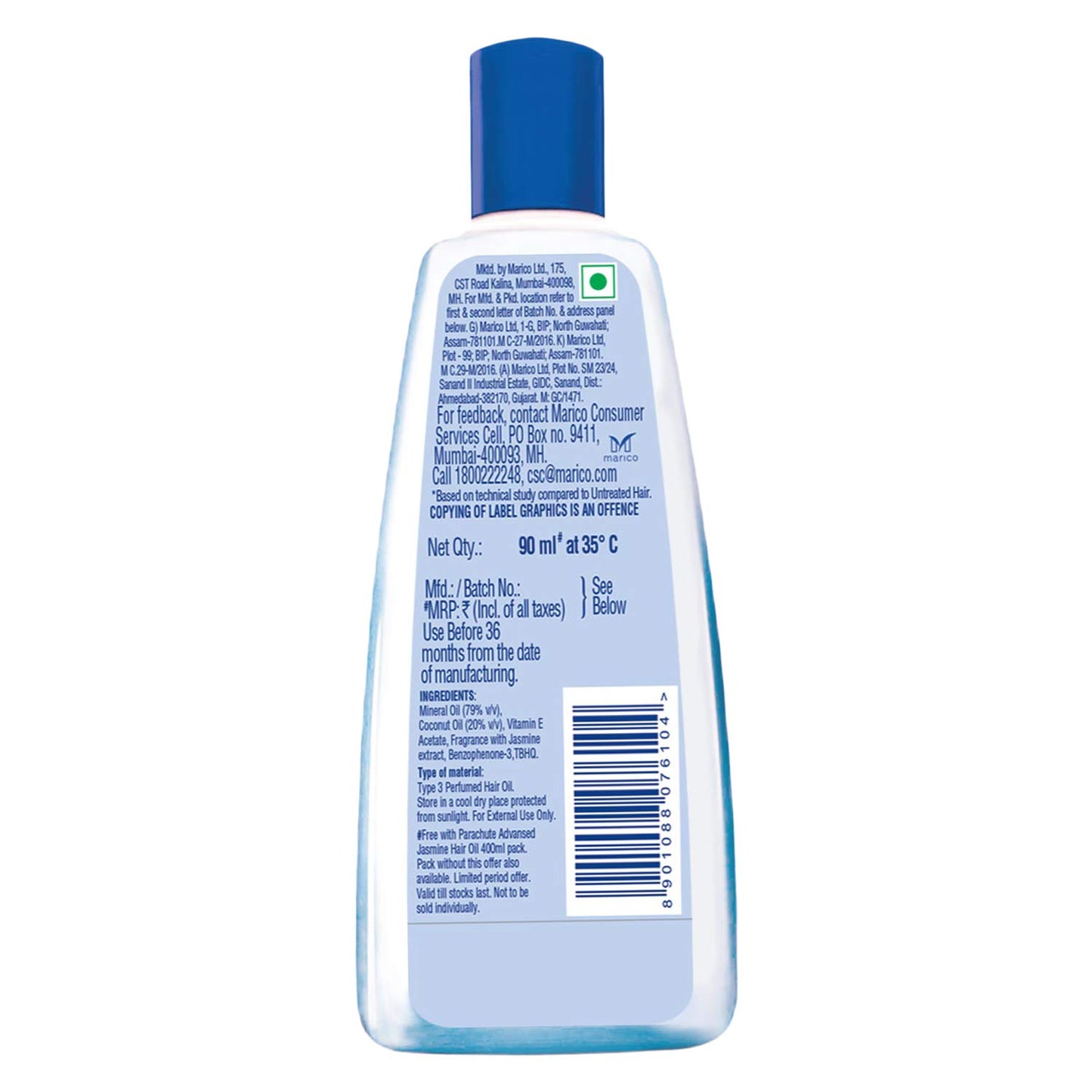 Parachute Advansed Jasmine Coconut Hair Oil, 90 ml+ 24ml free