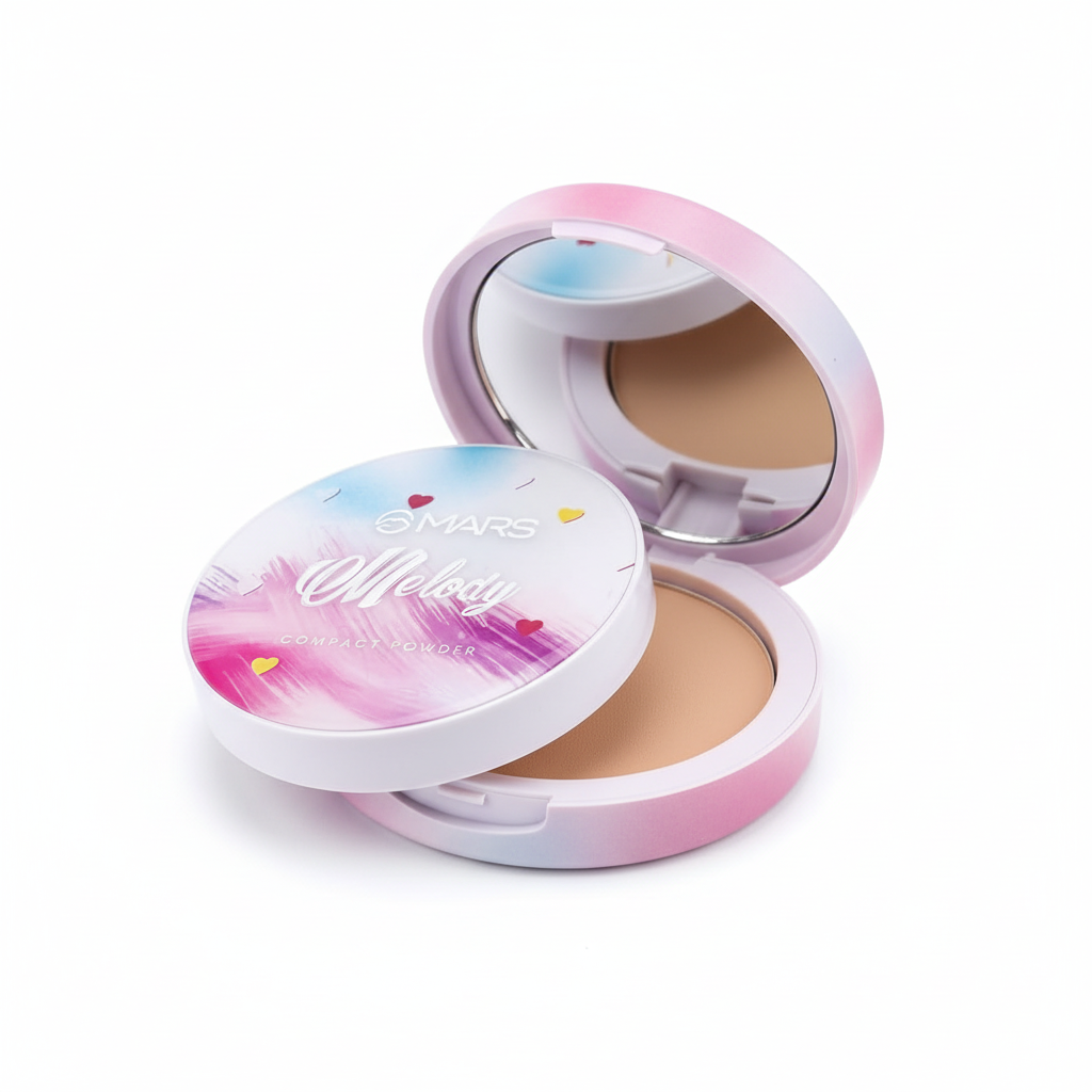 Premium Melody Mars Compact Powder for Face Makeup | Oil Control & Pore Blurring Matte Finish | Lightweight & Long Lasting Micronized Powder | Vegan & Cruelty-Free | Includes Mirror and Puff - (Shade Name/Number)