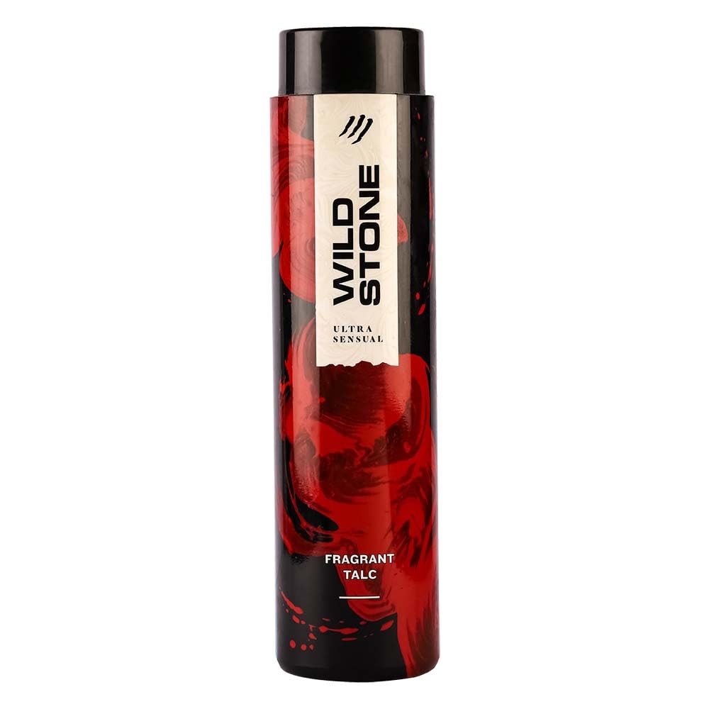 Wild Stone Ultra Sensual Talcum Powder for Men, 100gm, Perfumed Deodorant Talc with Masculine Aromas, Keeps You Smelling Fresh All-day Long