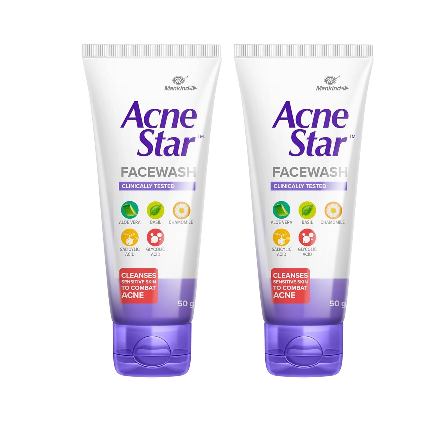 Acnestar Mankind Unisex Face Wash - (50 Gr, 2 Pc) Pack Of 2 Facewash