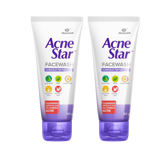 Acnestar Mankind Unisex Face Wash - (50 Gr, 2 Pc) Pack Of 2 Facewash