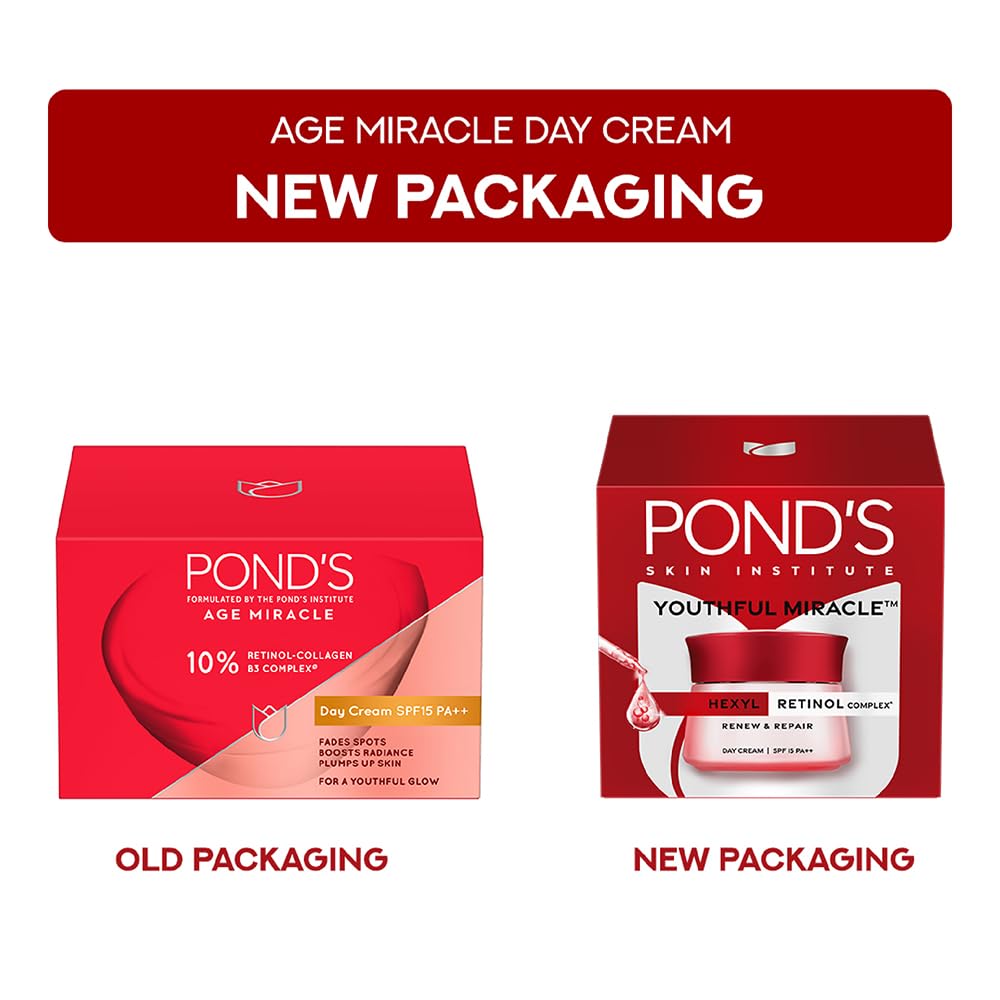 POND'S Youthful Miracle Hexyl Retinol Complex, Renew & Repair Day Cream 12g SPF 15 PA++