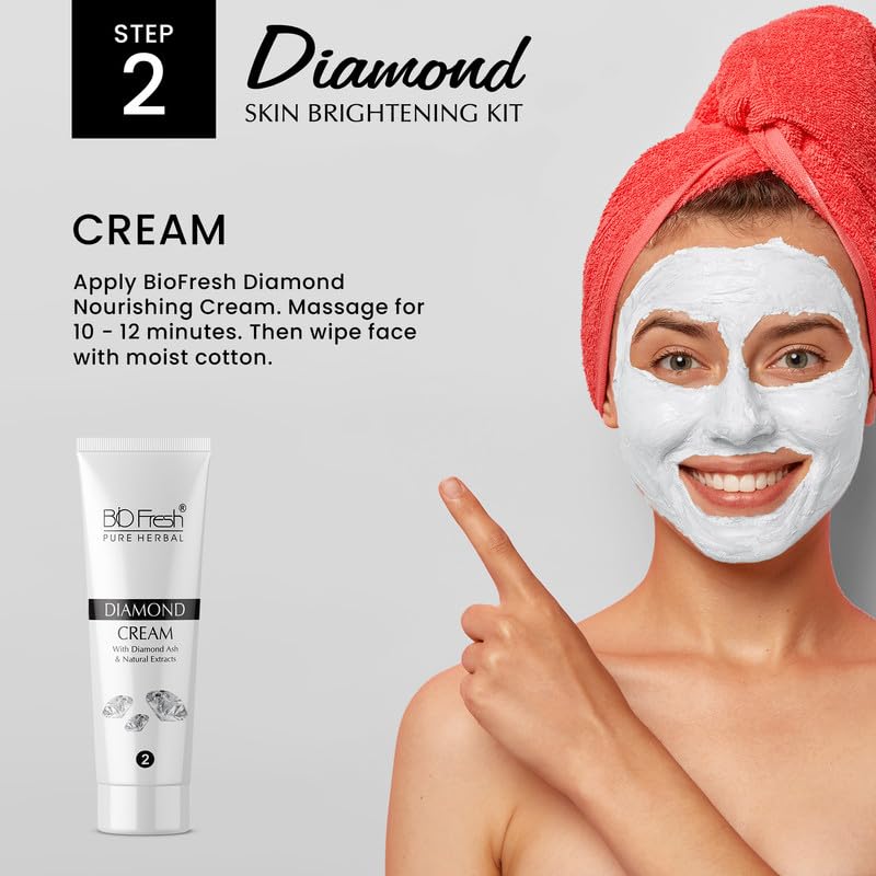 BIOFRESH HERBALS Diamond 5-Steps Facial Skin Care Kit Deep Cleansing Cleanup Kit for Skin Brightening Hydra Facial Kit Suitable for All Skin Types
