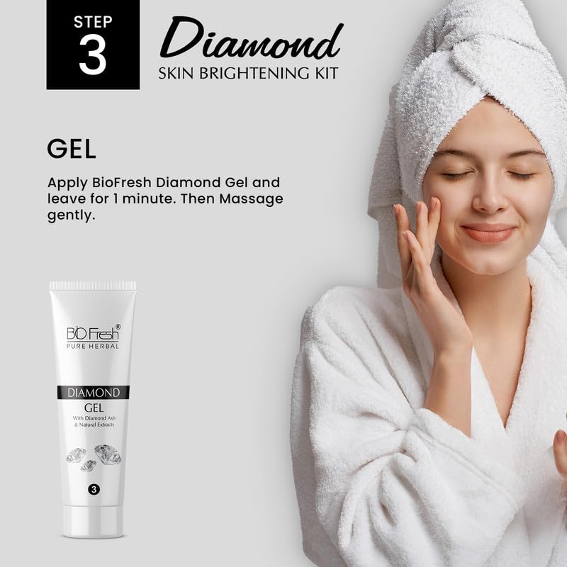 BIOFRESH HERBALS Diamond 5-Steps Facial Skin Care Kit Deep Cleansing Cleanup Kit for Skin Brightening Hydra Facial Kit Suitable for All Skin Types