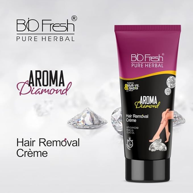 BIOFRESH HERBALS Diamond Hair Removal Cream Painless Bikini & Body Underarms Hair Removal Cream Sensitive Intimate Hair Removal Cream for All Skin Types (25g, Pack of 3)