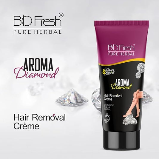 BIOFRESH HERBALS Diamond Hair Removal Cream Painless Bikini & Body Underarms Hair Removal Cream Sensitive Intimate Hair Removal Cream for All Skin Types (25g, Pack of 3)