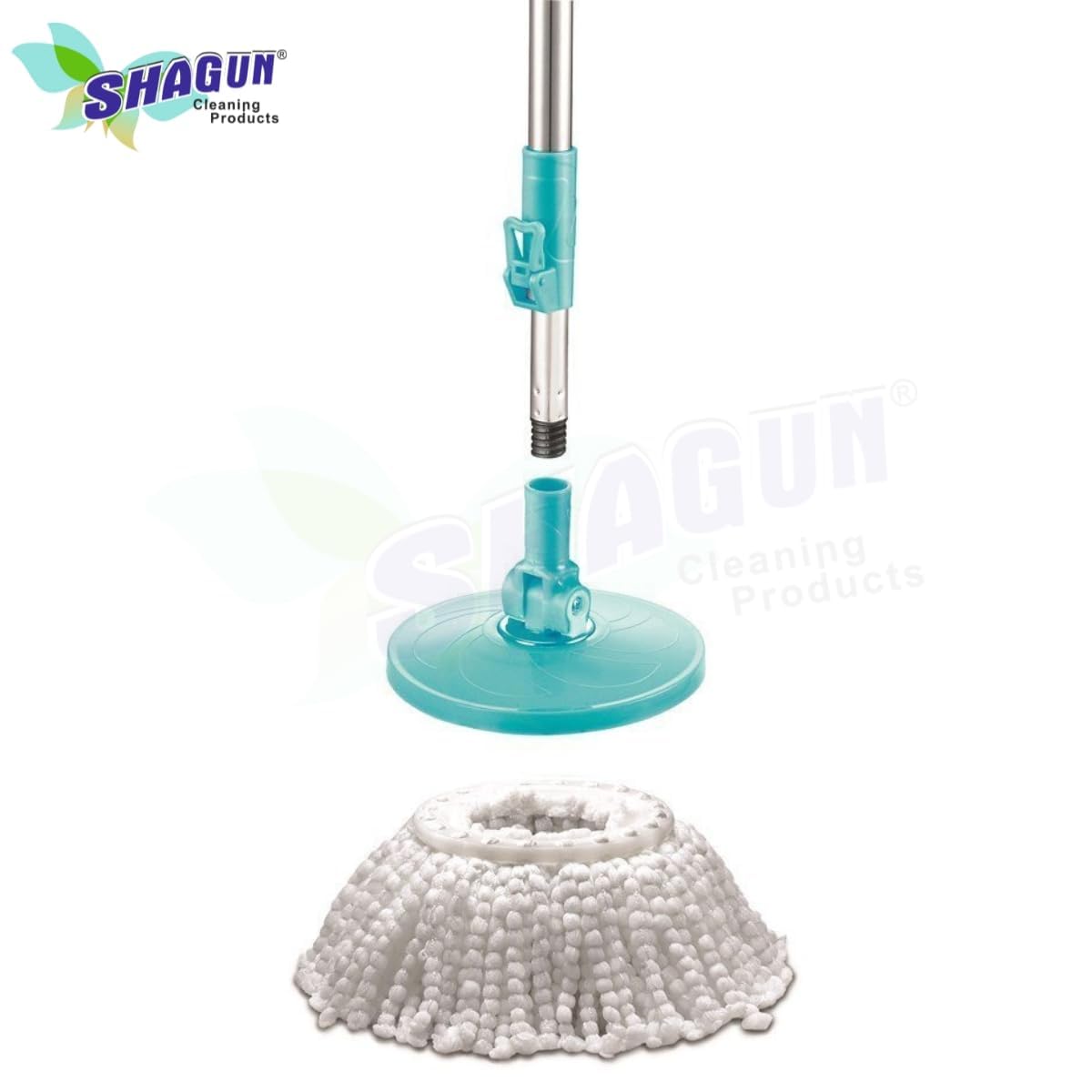 Shagun 360° Spin Mop with 7L Bucket & Steel Wringer | Microfiber Mop for Home & Office Cleaning