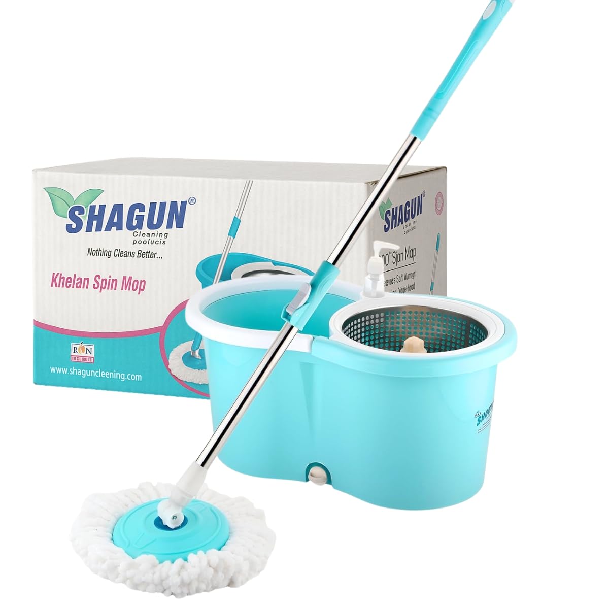 Shagun 360° Spin Mop with 7L Bucket & Steel Wringer | Microfiber Mop for Home & Office Cleaning