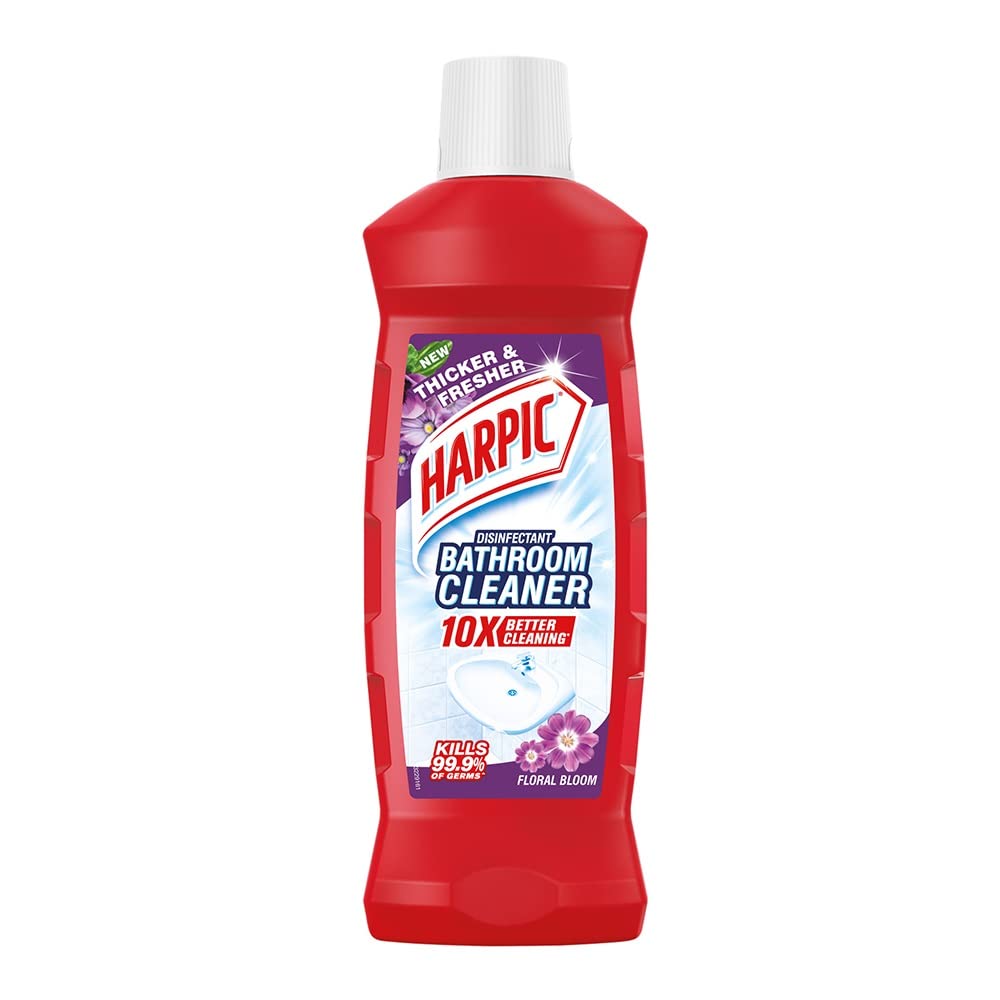 Harpic Bathroom Cleaner Liquid, Floral - 250 ml | New Thicker Bathroom Floor Cleaner | Red Harpic Bottle