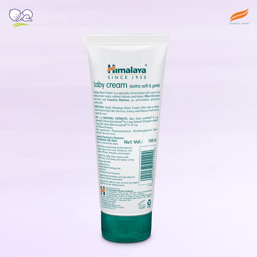 Himalaya Baby Cream, Face Moisturizer & Day Cream, For Dry Skin 100ml