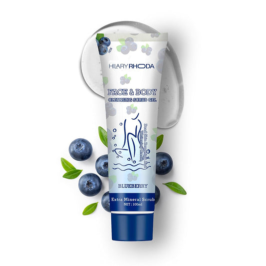Hilary Rhoda Face & Body Cleansing Scrub Gel | Dead Skin Removing Cleansing Scrub Gel | Gently Exfoliates Skin Cells | Removes Dirt & Oil | 100ml