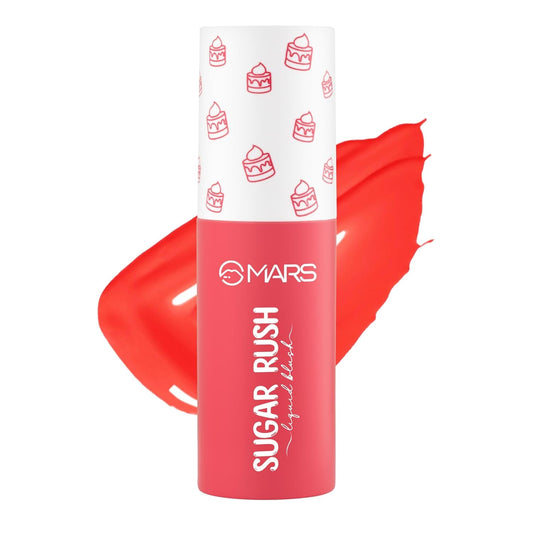 MARS Sugar Rush Liquid Blush (04-ROSE SLUSH) | High-Pigmentation | Lightweight Formula | Dewy Matte Finish | Long-Lasting | Smooth Radiant Glow | Easy Doe-Foot Applicator (4.5ml)