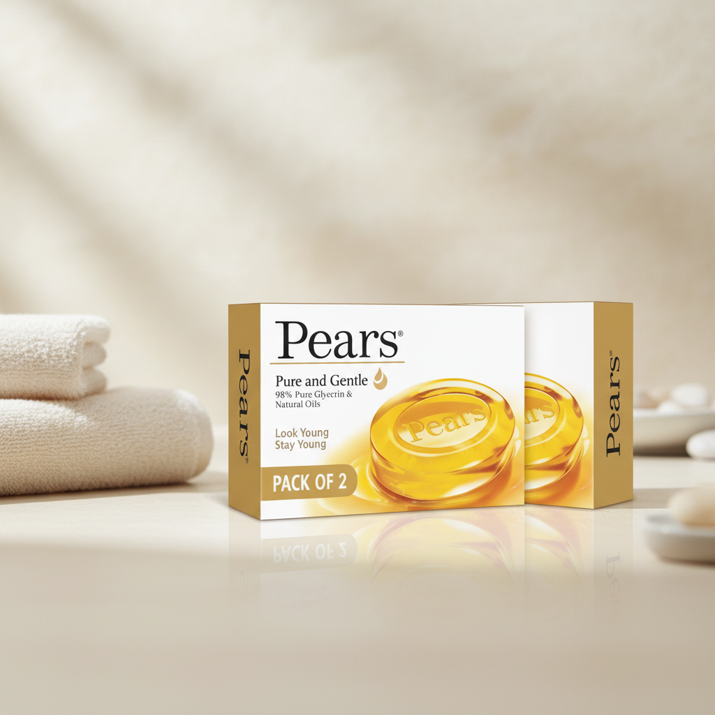 Pears soap packaging on a white background