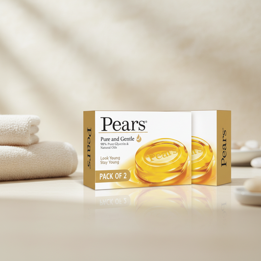 Pears soap packaging on a white background