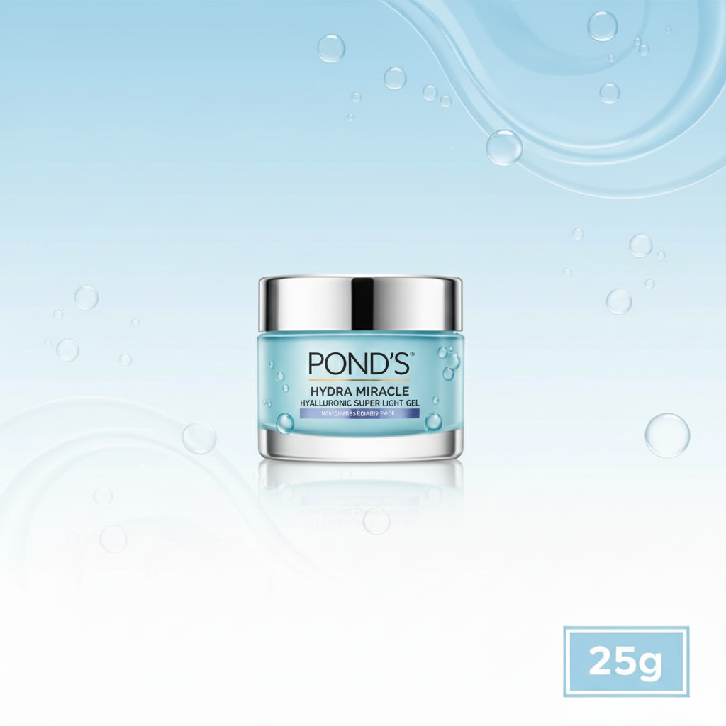 POND'S Super Light Gel Oil Free Face Moisturizer 25 g | With Hyaluronic Acid & Vitamin E for Fresh Glowing Skin & 24 hr Hydration - Daily Use