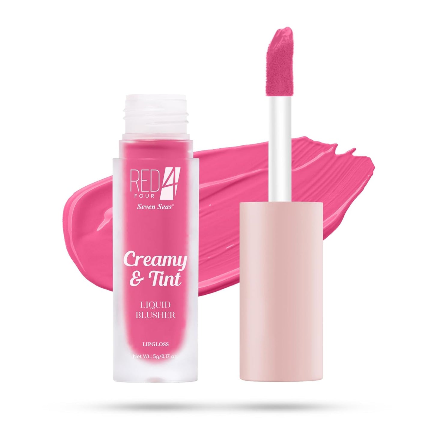 RED4 Creamy & Tint Liquid Blush and Lip Gloss | Lightweight Formula | Waterproof | Highly Pigmented | Liquid Blushser (02, 5gram)