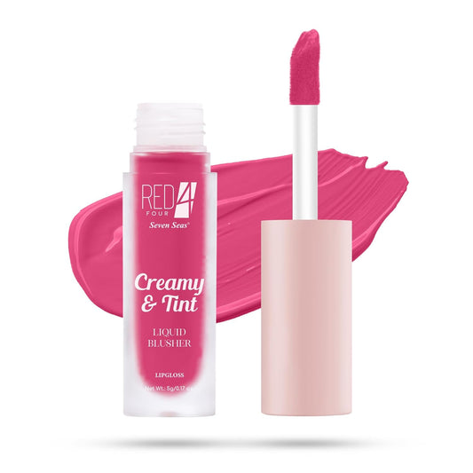 RED4 Creamy & Tint Liquid Blush and Lip Gloss | Lightweight Formula | Waterproof | Highly Pigmented | Liquid Blushser (03, 5G)