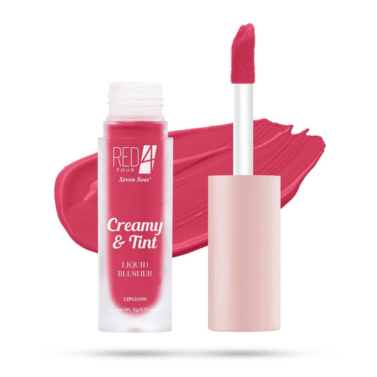 RED4 Creamy & Tint Liquid Blush and Lip Gloss | Lightweight Formula | Waterproof | Highly Pigmented | Liquid Blushser (04, 5G)
