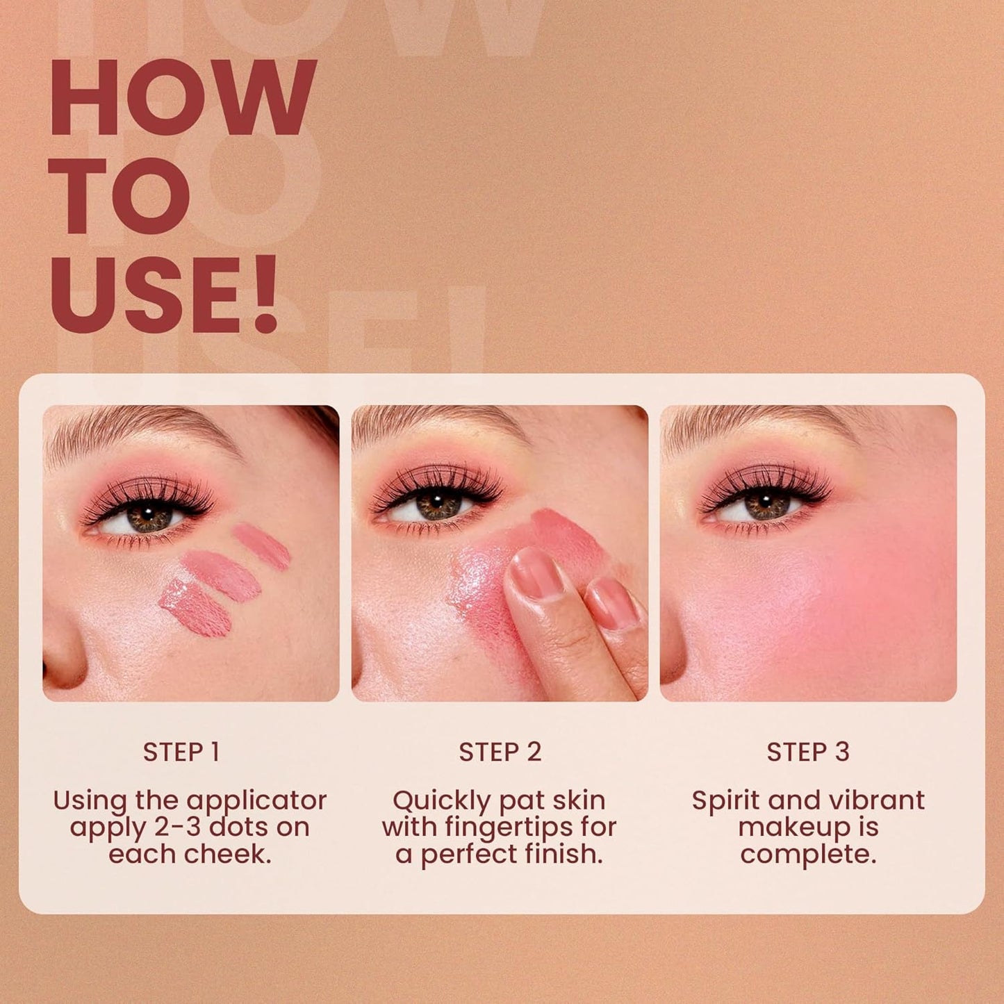 RED4 Creamy & Tint Liquid Blush and Lip Gloss | Lightweight Formula | Waterproof | Highly Pigmented | Liquid Blushser (02, 5gram)
