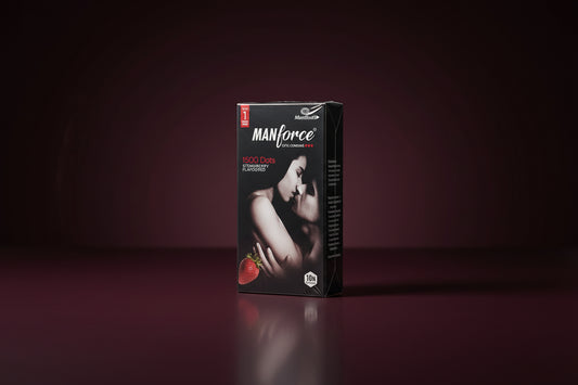 Manforce xotic condoms (1500 dots) Strawberry flavoured (10pic)