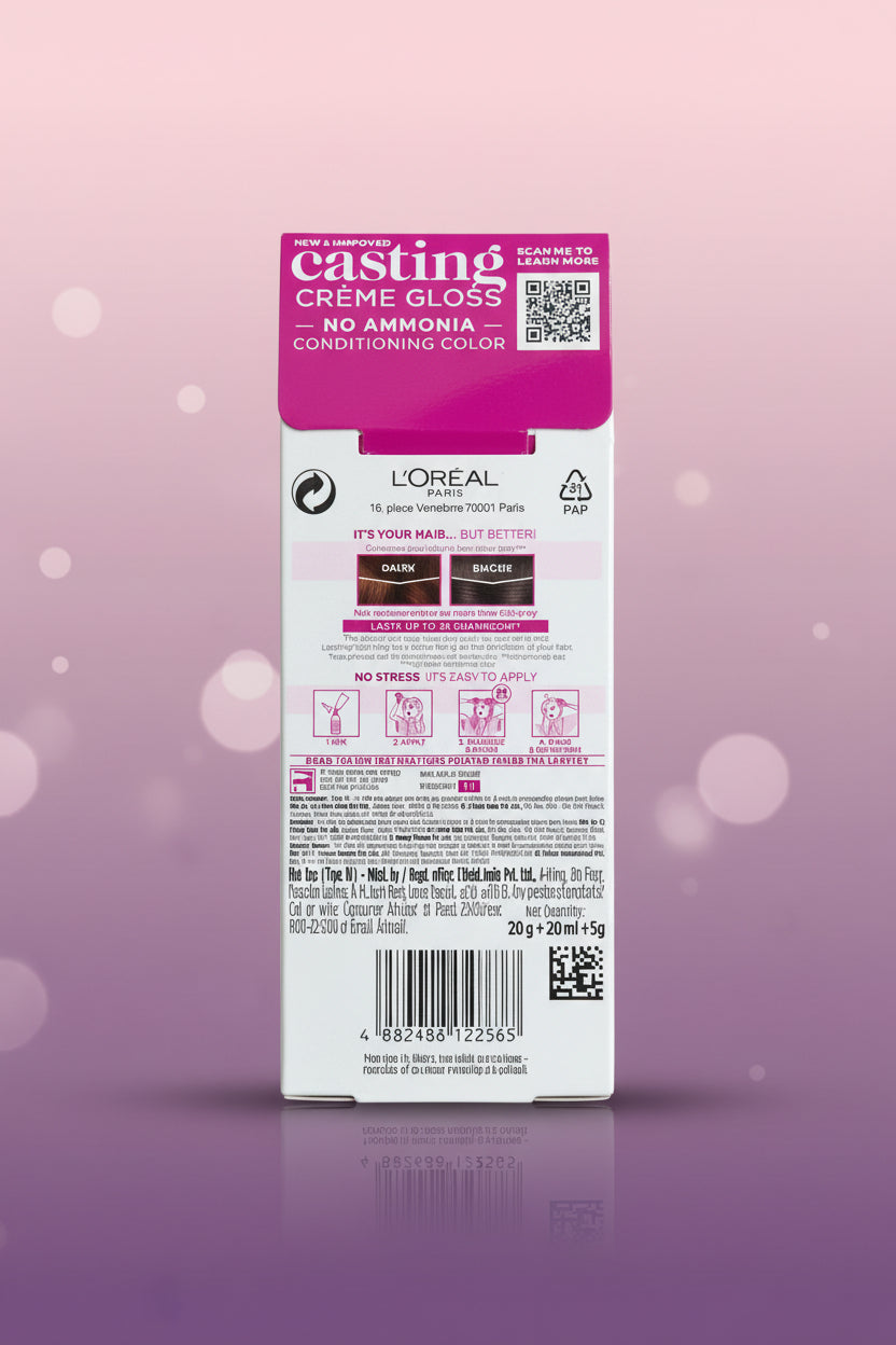 Loreal casting Cream Gloss Hair Colour Black 200, 45g