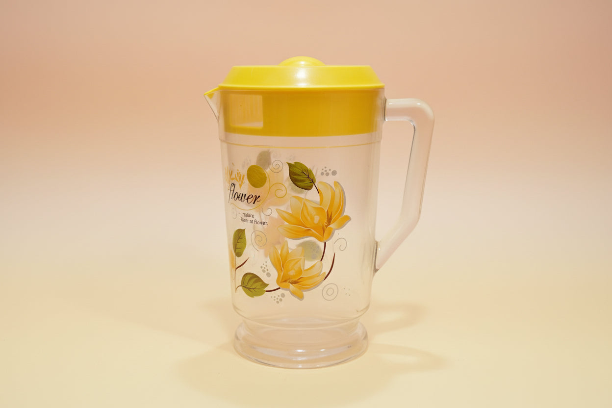 Water Jug 2500ml Transparent flower 1st quality plastic