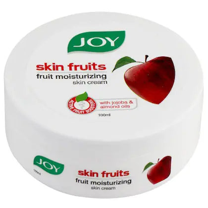Joy Skin Fruits Moisturizer for Dry Skin (100ml), Cold Cream for Winters, With Apple, Jojoba & Almond Oil | Quick Absorbing & Non Sticky Moisturizer for Face, Hands & Body | For Healthy and Soft Skin