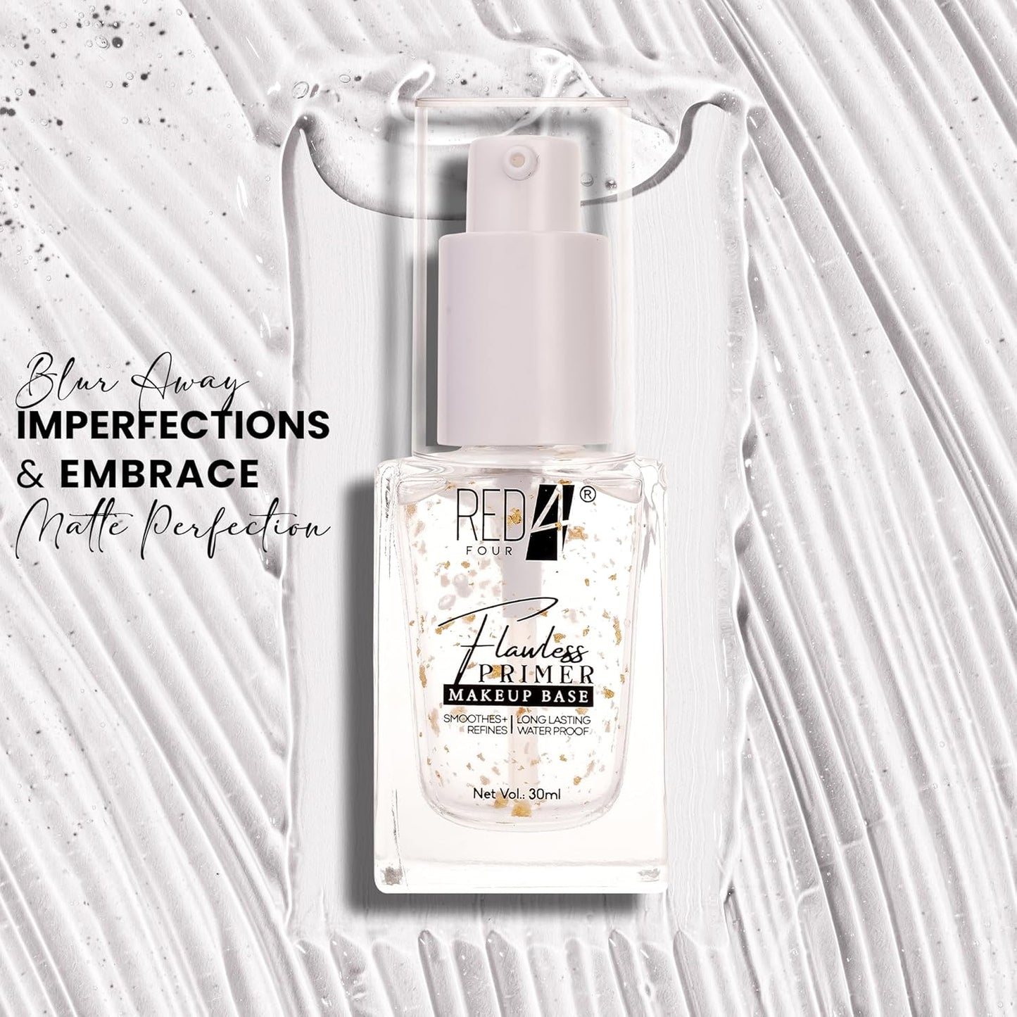 RED4 Flawless Primer | Makeup Base | Minimize Pores | Long Lasting | Waterproof | Smoothens Refines
