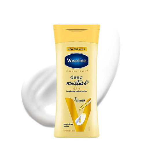 Vaseline Deep Moisture Body Lotion with Ceramide Hyaluron Moisture Fillers | 10X More Moisture for Cushion Soft Glowing Skin | For Dry Skin | Lightweight Non-Sticky Formula | 200ml