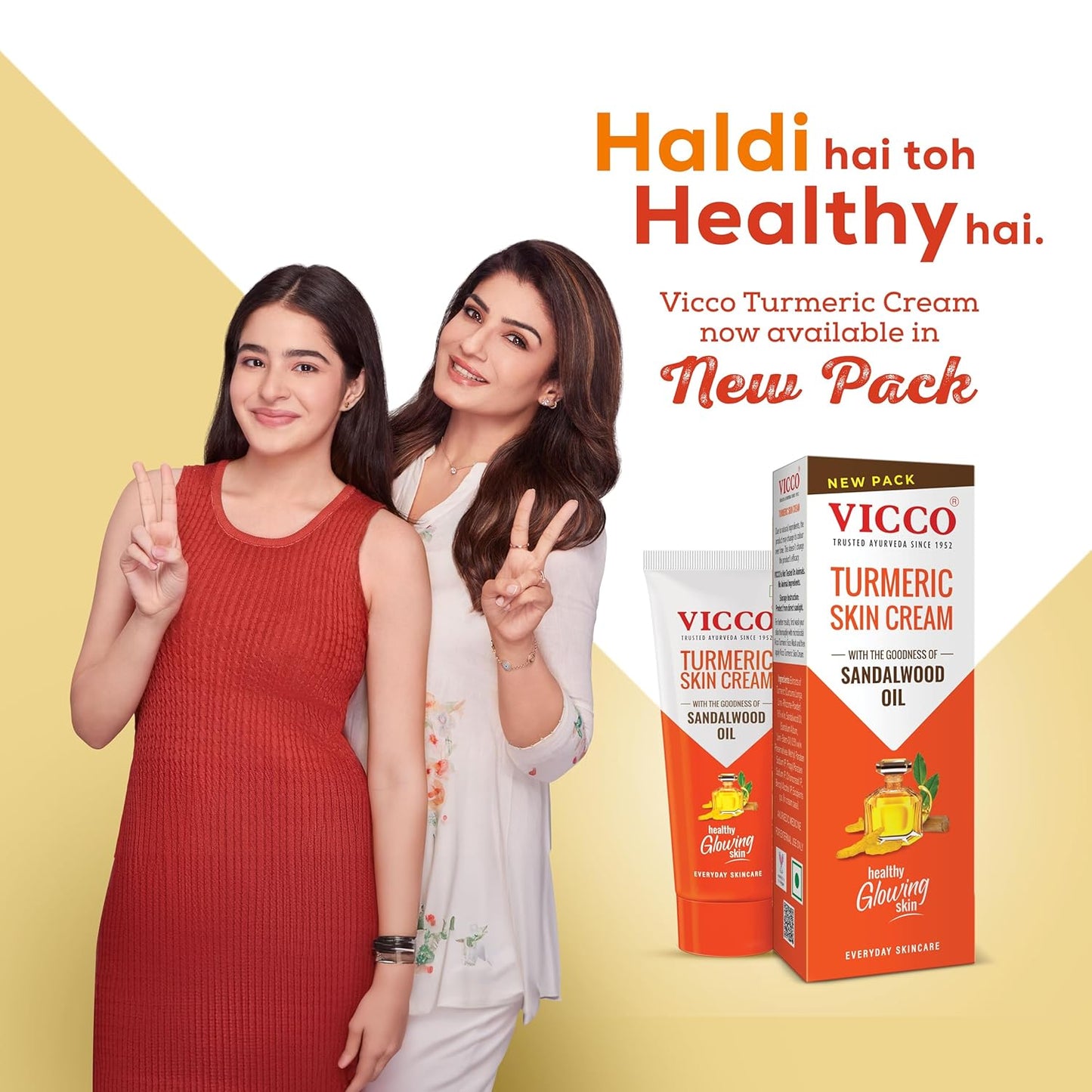 Vicco Turmeric Skin Cream with Sandalwood Oil | Natural Ayurvedic Skin Brightening Cream for Healthy & Glowing Skin | Suitable for All Skin Types | [30gm | Pack of 1]